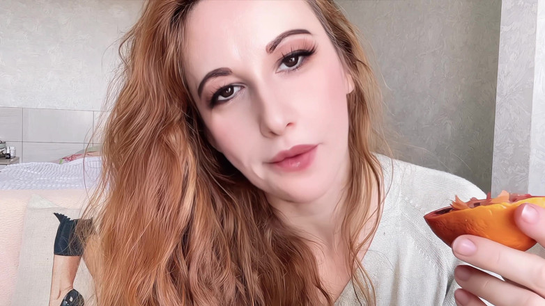 Holy_Red: Yummy Orange Suck - Playful Tongue Tricks &amp; Juicy Mess!