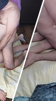 妻の体に射精します。