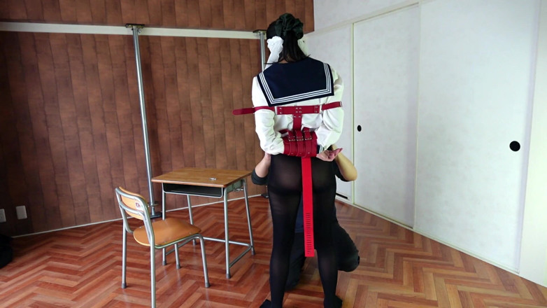 ushirosugatanomiki: A Woman Is Being Punished While Wearing a Vibrator-equipped Chastity...