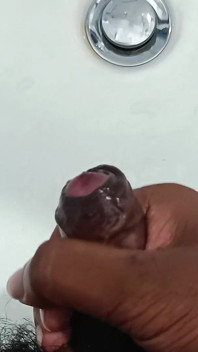 Pink Head Penis Cumming in to the Sink - Tasty Cum From a Chubby Boy