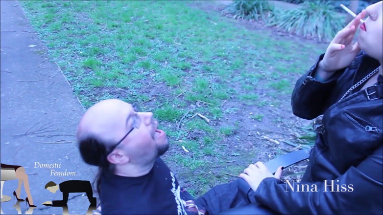 Domestic femdom: Community park ashtray