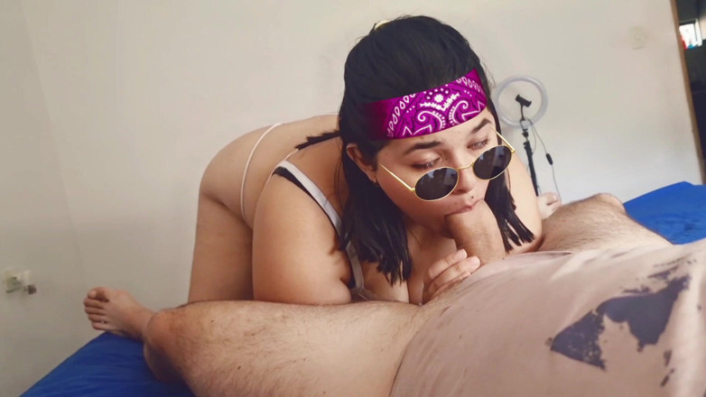 Sashasweet: Brunette Sucking Big Dick