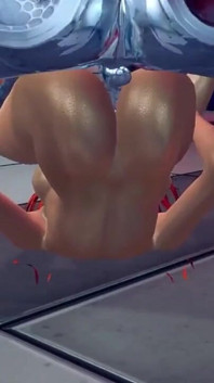 3D chlupatá prsatá zrzka miluje sex s kovovým ptákem