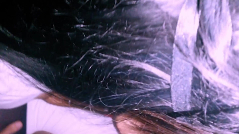 Nylon Xtreme: Masked teen blowjob with purple pantyhose