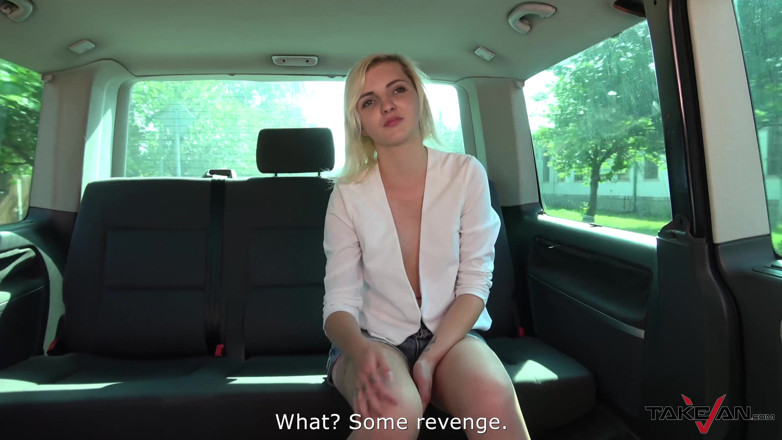 Take Van: Little blondie challenged by a big, hard shaft