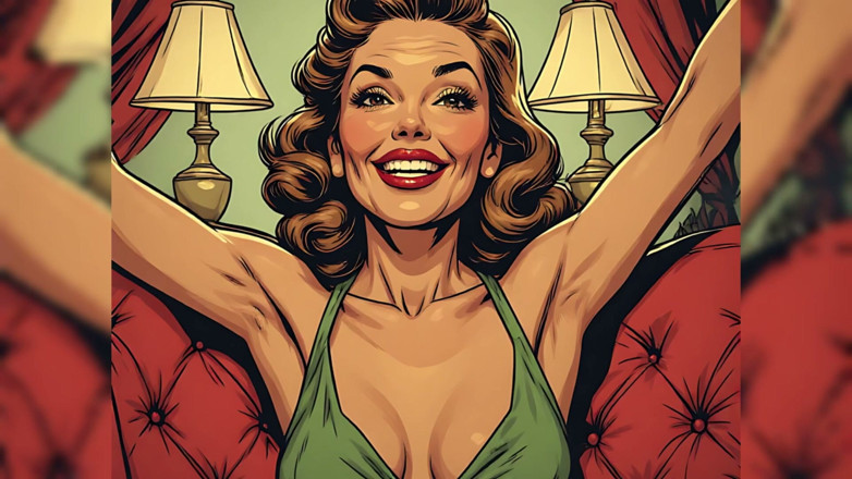 AI Porn: Retro, pin-up-schätzchen-kunst