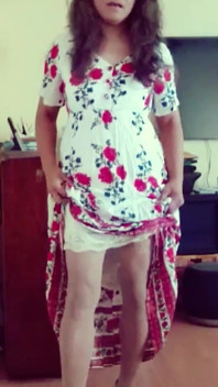 White Flowery Print Dress
