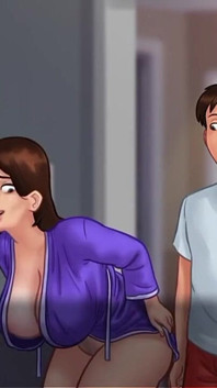 Milf madrasta ficou surpresa !! Eu a bati por trás.
