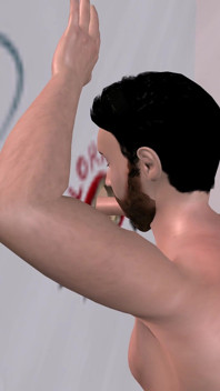 Animated 3D Gay Porn - Handsome Man Sucking Dick Through Glory Hole in Men's Toilet