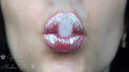 Goddess Misha Goldy: Cum to my big silver seduction and big hookah smoke!