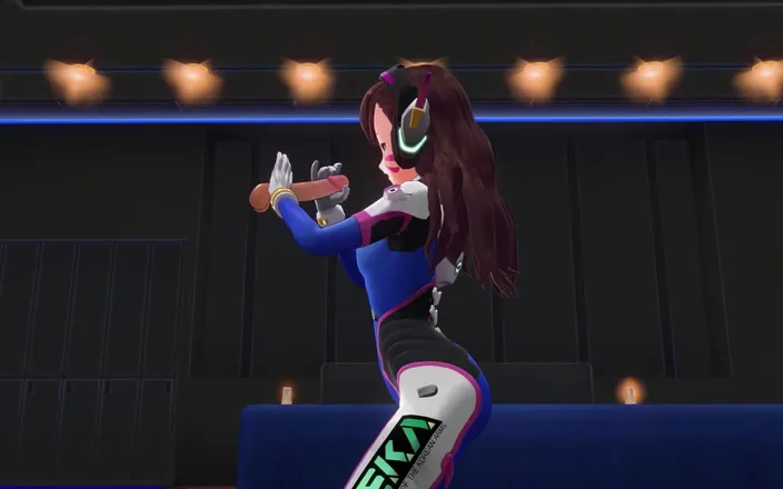 H3DC: 3D Hentai D.va Jerks off Your Cock in the Penthouse