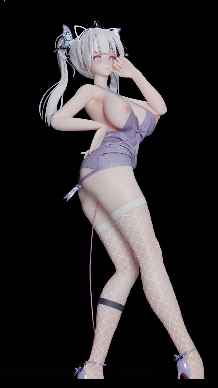 MikuMotion: Exid - Horké růžové bílé síťovaných punčochy; Anální kolík; Twin Ponytails