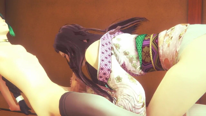 Yaoitube: Yaoi Femboy demonendoder - Nezuko femboy zuigt en neukt in een...