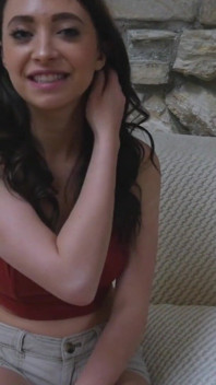 Dreamy teen plays with her stepbrother's big cock