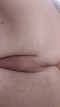 Anal masturbation with the sausage