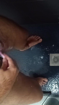 Shaving Balls and Masturbating