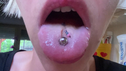 Cuteblonde666: Mouth fetish giantess with model train people extreme close up
