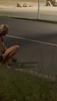 Zorra de nylon sucia se folla en la calle