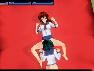 H3DC: 3D Hentai Dívky Lesbičky stříkají po lekci