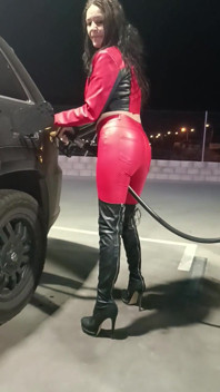 Tanken in Leder Und Boots