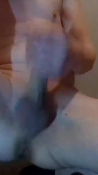 Stroking My Rock Solid Thick Chickcock in Socks; Close-up