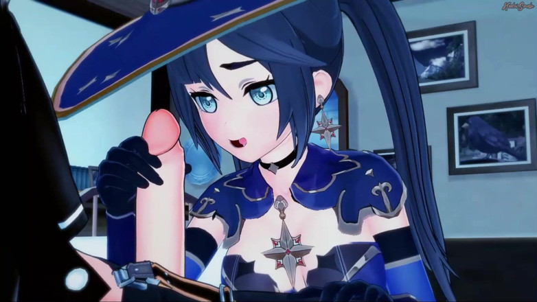 Hentai Smash: Mona rider kuk efter att ha gjort 69 med Aether - Genshin...