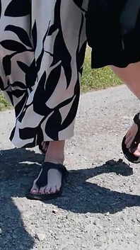 Barefoot in Birkenstocks in Nature