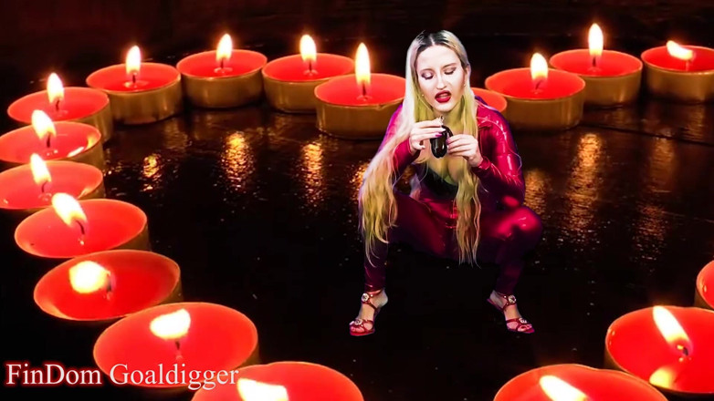 FinDom Goaldigger: Masturbează-te pe costumul meu roșu sexy înainte de a fi închis în dispozitiv...