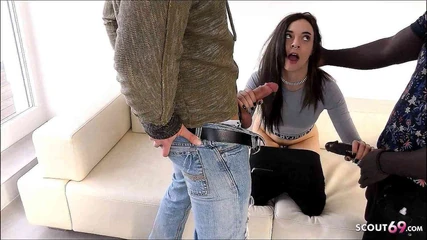 A Cute Girl Kady First Rough MMF Threesome Amateur Sex