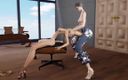 3D Hentai Animation: Ongelooflijk trio hard neuken op het werk