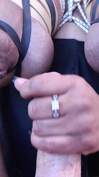 Danni Jerks It with Tits Tied and Pulled
