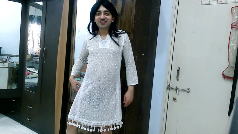 Cute & Nude Crossdresser: Beautiful sweet sissy crossdresser femboy Sweet Lollipop in hot nighty.