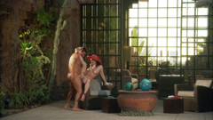 Villa outdoor fun: Boink nevlastní dcera večer a její sexy matka ráno