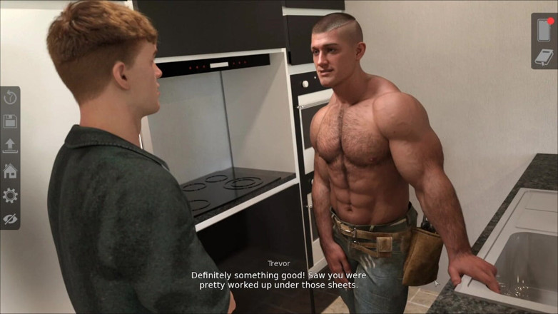 Future man: Muscular Plumber Gay Seduce Handsome Sam While Watching Porn Together