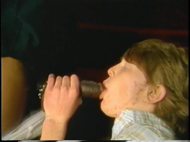 Gays Case: White twink inhales black nightstick on the stairs as gay...