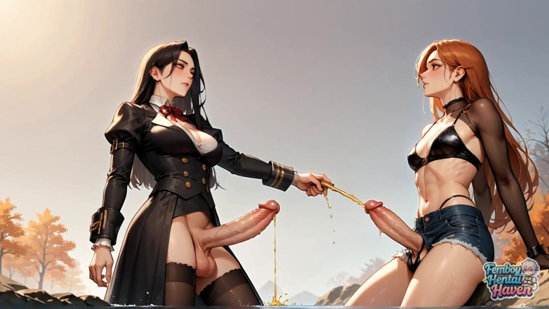 Femboy Hentai Haven: 스팀펑크 미학을 만나는 펨보이 픽서 어퍼는 지즈 샷과 발정난 누드로 가장 핫한 혹 파티를 하게 합니다.