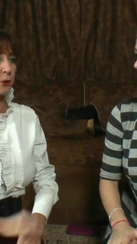 Stepmother & step-daughter pushed into having hot lesbian sex