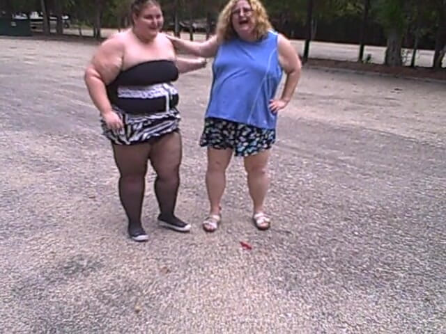 BBW nurse Vicki adventures with friends: BBW gals play volley ball with balloons