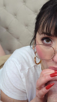 (698) POV edging móng tay màu đỏ và kính mắt thổi kèn: bạn có thể kéo dài bao lâu? Dame Olga (4k)