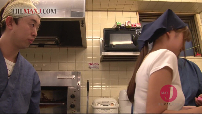 Asian happy ending: Sexy Asian waitress loves masturbating in the restaurant - Part 1