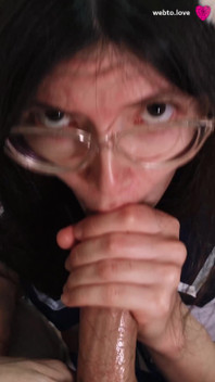 The Cat Girl Came Back for Another Load of Cum and Started Sucking His Cock Passionately Until She Got the Cum on Her Hands