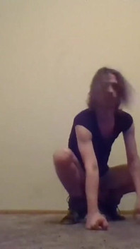 Nude Transgirl Kneeling in Jeans | Self-photography Posing