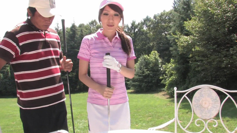 Outdoor Fucktivities: Sweet Japanese girl redefines the rules of golf with a...