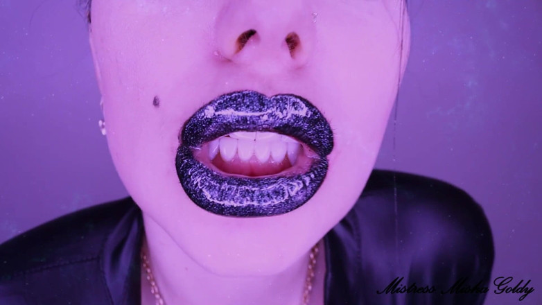Goddess Misha Goldy: Bibir hitam glossy mendapatkan kontrol total atasmu! JOI yang memukau