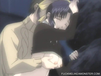 Hentai cartoon romantic couple enjoys hardcore sex