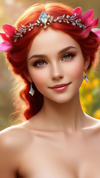 Wanita bugil lagi asik freesia sambil tersenyum, diamond jewelry garnet-crimson - slideshow ai yang elegan