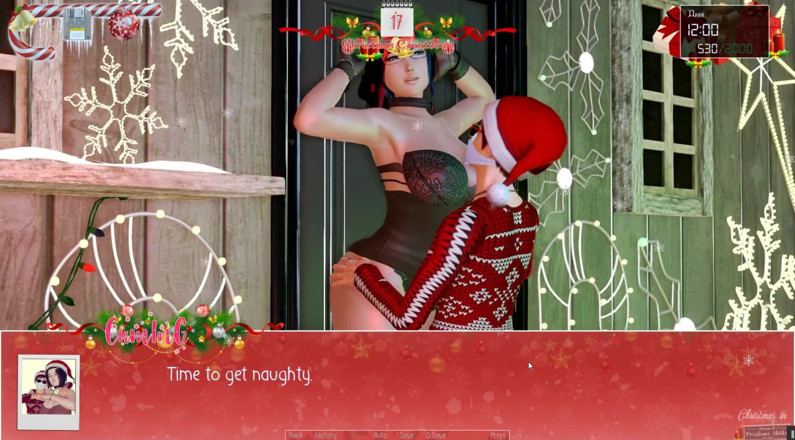 Cumming Gaming: Natal ilimitado [jogo pornô de Xmas Hentai], ep.7. Dedilhando o ânus apertado...