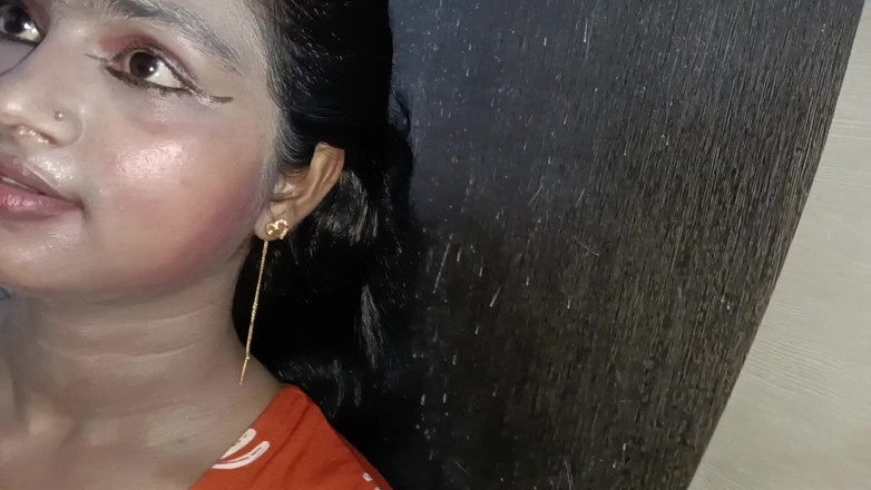 LateralChain349: Hot Desi Messy Blowjob &amp; Standing Dogy Style Sex Orange Dress