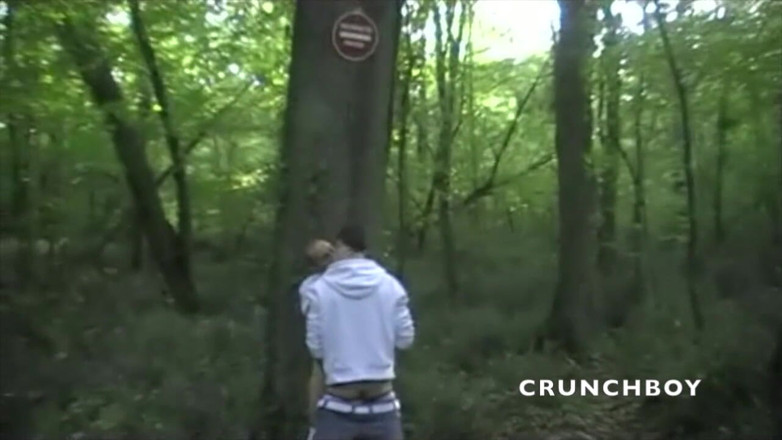 Jess Royan XXX: Fucked in exhibit wood by the French pornstar Brice Farmer