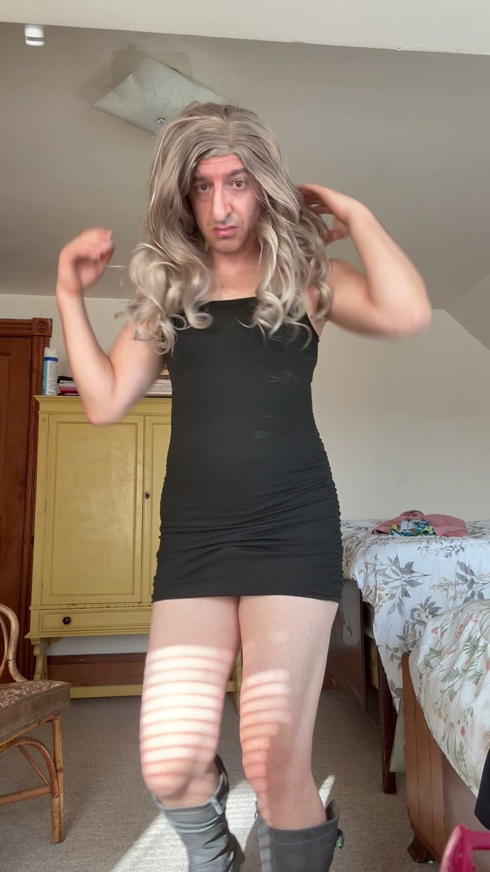 Kinky39: Sexy Black Dress Jerking, and Teasing